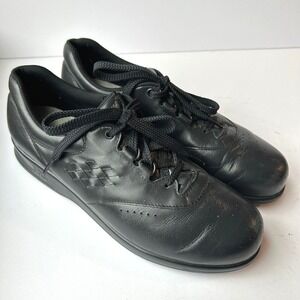 SAS Free Time Sneakers Womens 8 Black Leather Walking Shoes USA Tripad Comfort